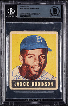 Jackie Robinson Signed Leaf RC
